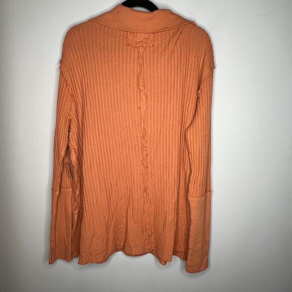Free People Orange Long Sleeve Raymond Collared Thermal Medium - Picture 4 of 9